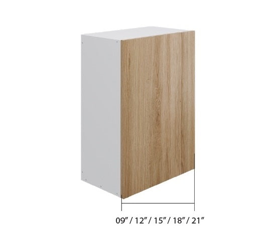 Natural Wood Wall Cabinet 1 Full Door (30")