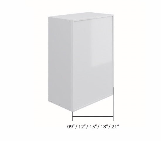 White Slim Shaker Wall Cabinet 1 Full Door (30")