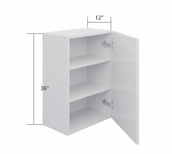 White Slim Shaker Wall Cabinet 1 Full Door (36")