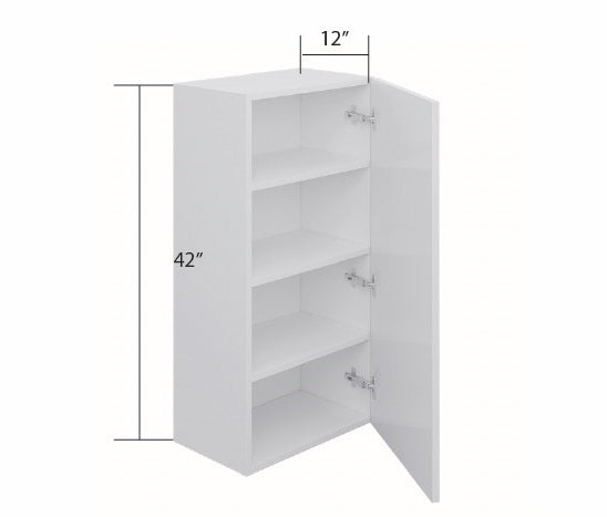 White Single Shaker Wall Cabinet 1 Full Door (42")