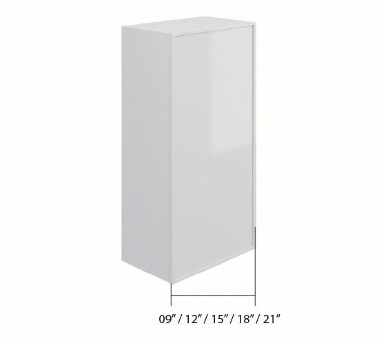 White Slim Shaker Wall Cabinet 1 Full Door (42")