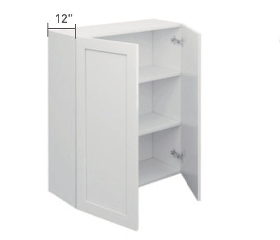 White Single Shaker Wall Cabinet 2 Door (30")