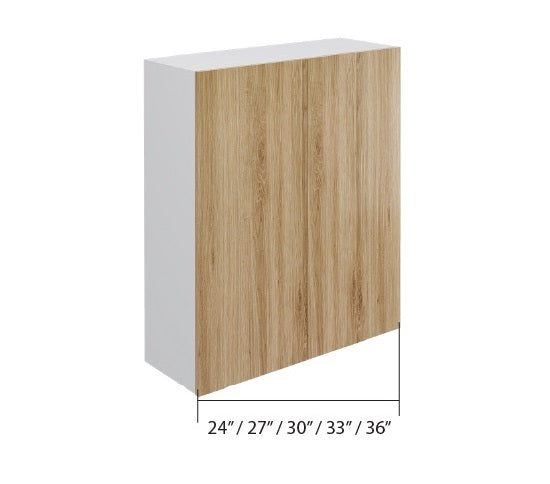 Natural Wood Wall Cabinet 2 Door (36")