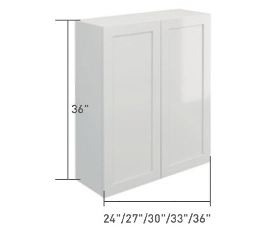 Gray Single Shaker Wall Cabinet 2 Door (36")