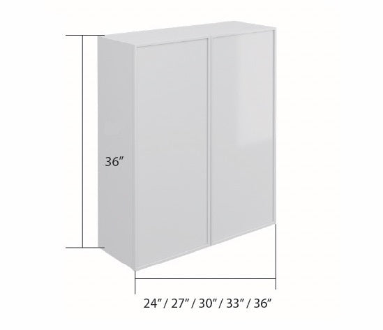 White Slim Shaker Wall Cabinet 2 Door (36")