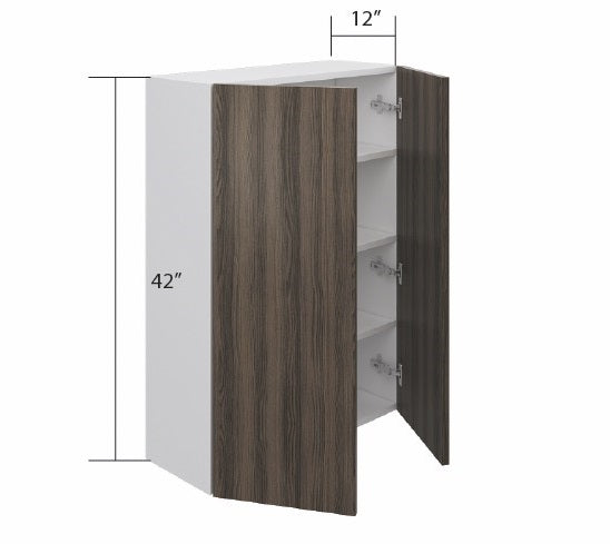 Smoked Oak Wall Cabinet 2 Door (42")