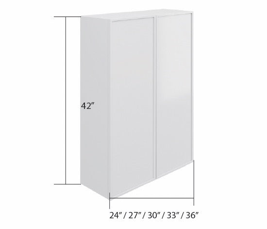 White Slim Shaker Wall Cabinet 2 Door (42")