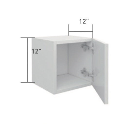 White Single Shaker Wall Short Cabinet 1 Full Door