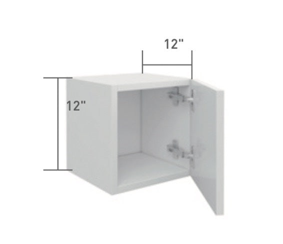 White Slim Shaker Wall Short Cabinet 1 Full Door