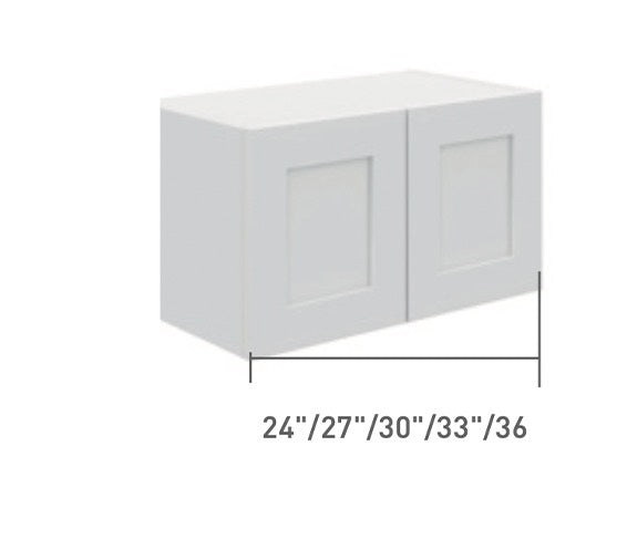 White Slim Shaker Wall Short Cabinet 2 Doors (12",15",18",21")