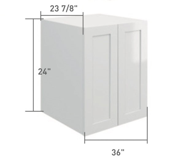 Ash Oak Wall Cabinet Fridge 2 Door (24")
