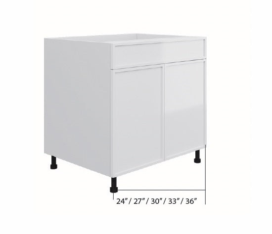 White Slim Shaker Base Cabinet (1 Drawer + 2 Door)
