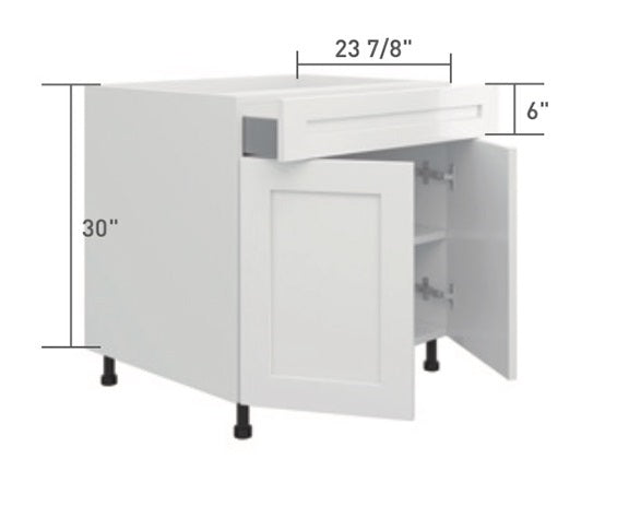 Gray Single Shaker Base Cabinet (1 Drawer + 2 Door)