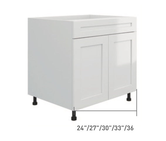 White Single Shaker Base Cabinet (1 Drawer + 2 Door)