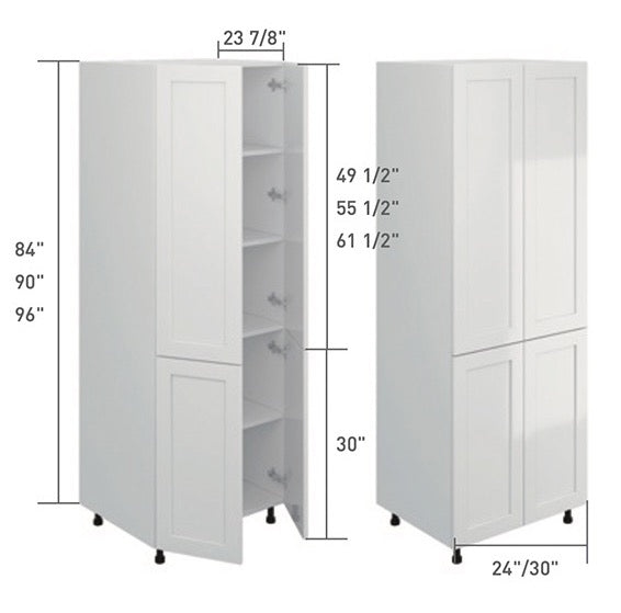 Gray Single Shaker Pantry Cabinet 2 Full Door