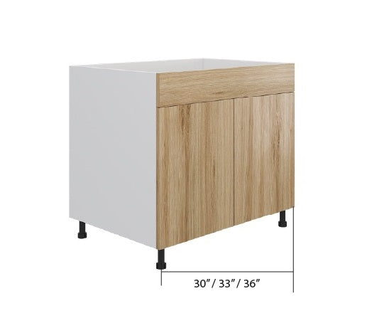 Natural Wood Sink Base Cabinet (1 FK Drawer + 2 Door)