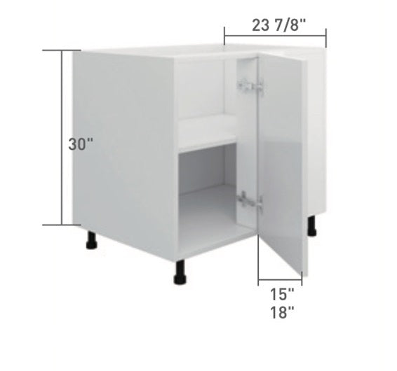 White Single Shaker Base Blind Corner Cabinet