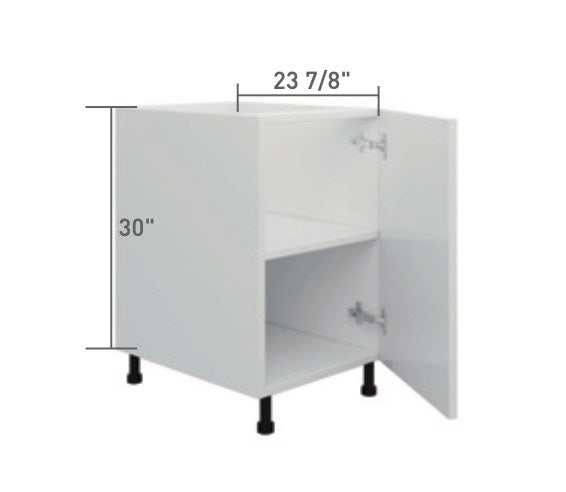 White Single Shaker Base Cabinet Full Height