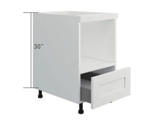 White Single Shaker Base Microwave Cabinet