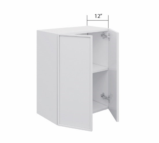 White High Gloss Wall Short Cabinet 2 Doors (24")