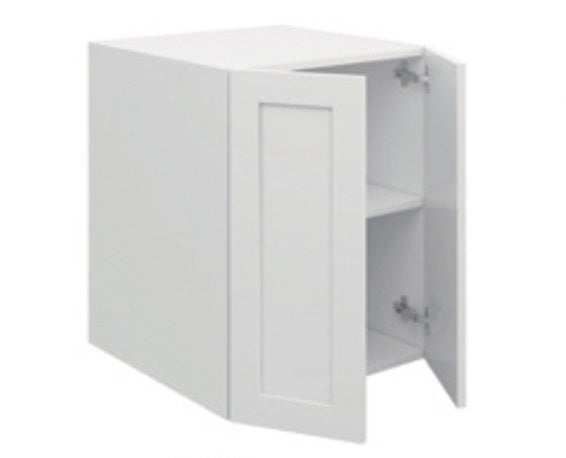 White Single Shaker Wall Cabinet Fridge 2 Door (24")