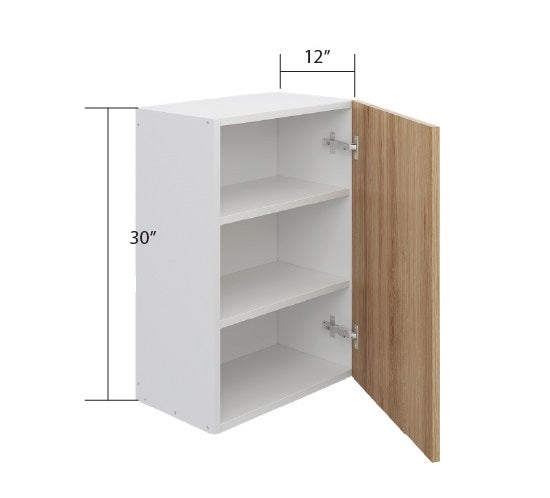 Natural Wood Wall Cabinet 1 Full Door (30")