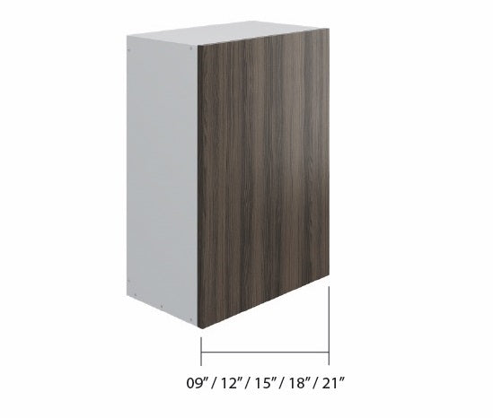 Smoked Oak Wall Cabinet 1 Full Door (30")