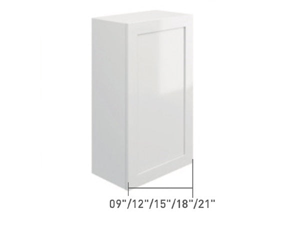 White Single Shaker Wall Cabinet 1 Full Door (42")