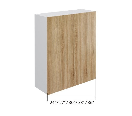 Natural Wood Wall Cabinet 2 Door (30")