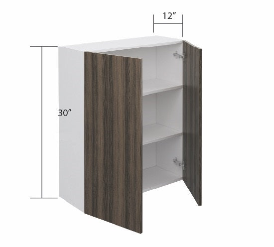 Smoked Oak Wall Cabinet 2 Door (30")