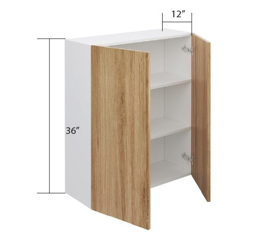 Natural Wood Wall Cabinet 2 Door (36")