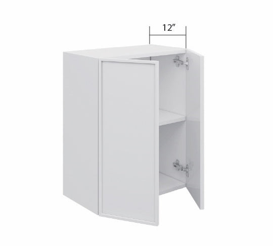 White Slim Shaker Wall Short Cabinet 2 Doors (24")