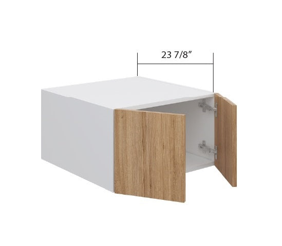 Natural Wood Wall Cabinet Fridge 2 Door (12",15",18")