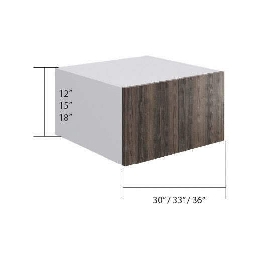 Smoked Oak Wall Cabinet Fridge 2 Door (12",15",18")