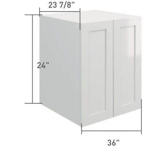 Smoked Oak Wall Cabinet Fridge 2 Door (24")