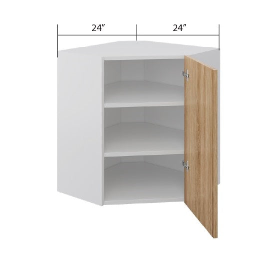 Natural Wood Wall Diagonal Cabinet