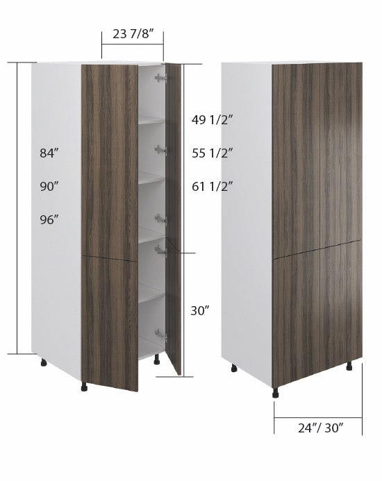 Smoked Oak Pantry Cabinet 2 Full Door