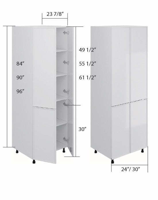 White Slim Shaker Pantry Cabinet 2 Full Door