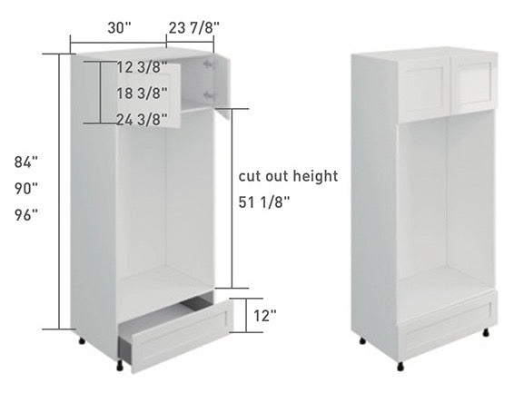 Ash Oak Double Oven Cabinet