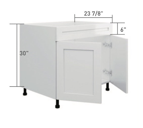 Blue Single Shaker Base Cabinet (1 Drawer + 2 Door)