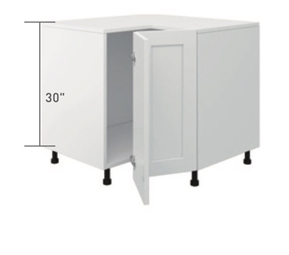 White Single Shaker Base Lazy Susan Cabinet