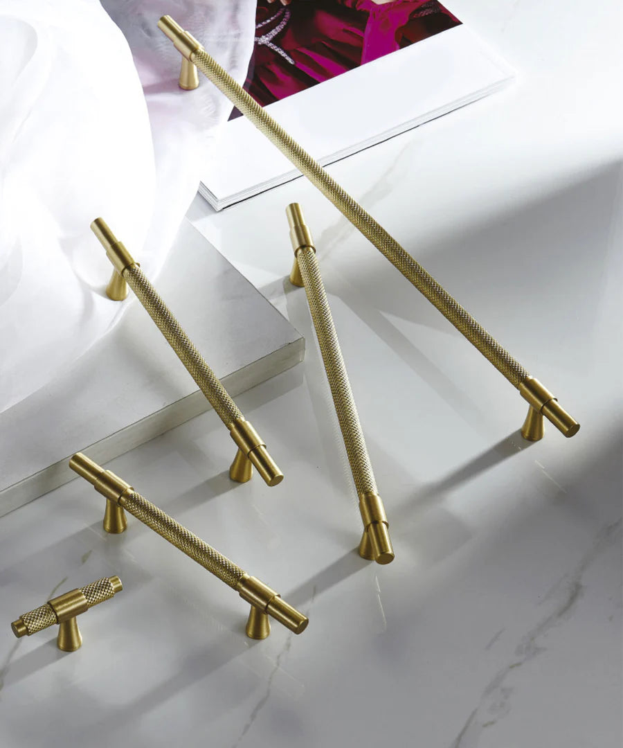 Riverdale Brass Textured Cabinet Handles