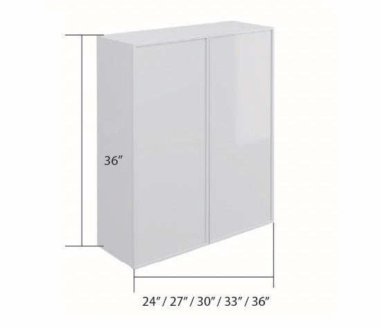 Ash High Gloss Wall Cabinet 2 Door (36")